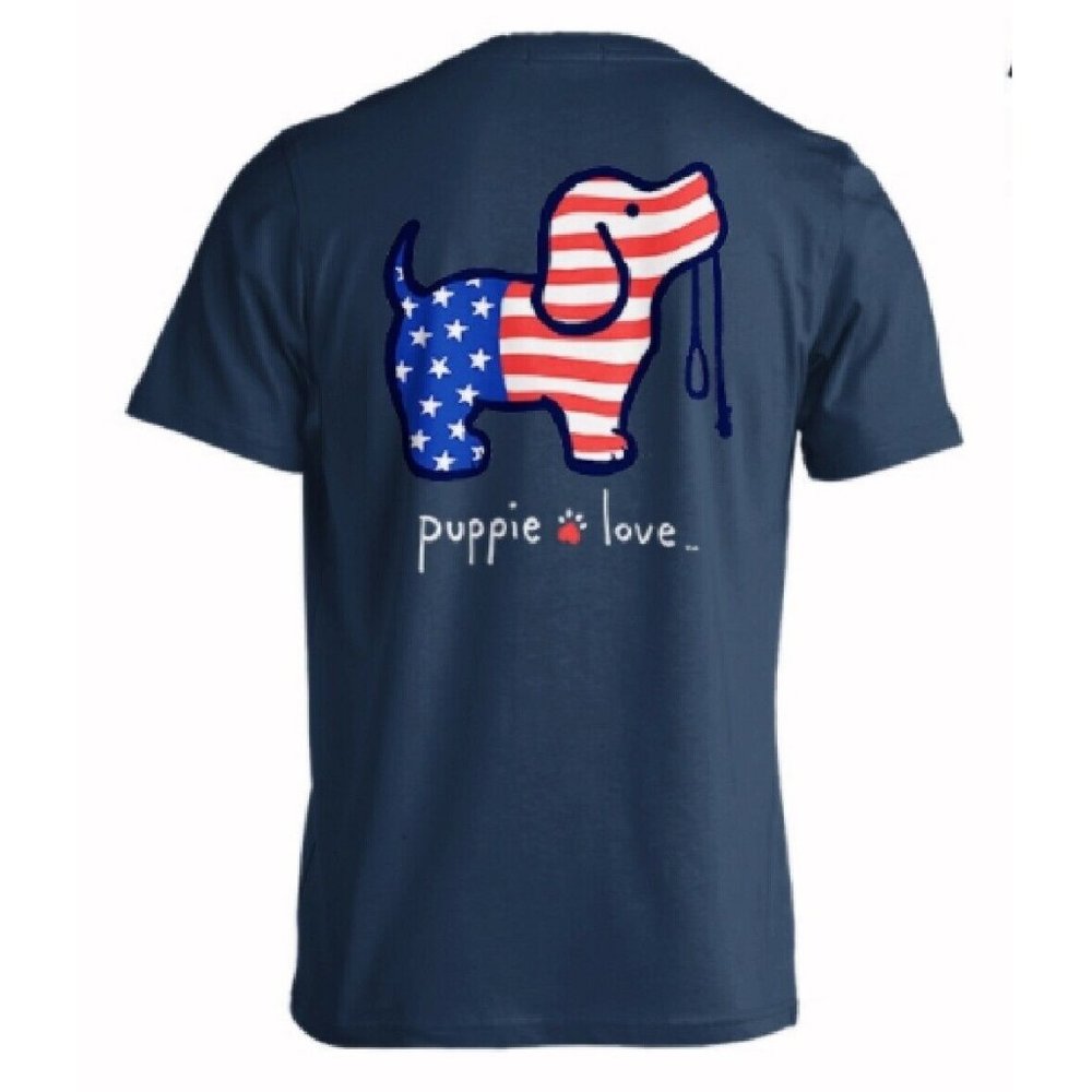 Puppie Love Dog USA Pup Short Sleeve T-Shirt - NEW Fast Ship